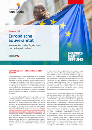 Europäische Souveränität: Kommentar zu den Ergebnissen der Umfrage in Italien