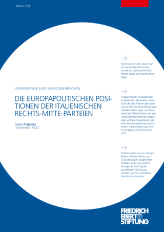 Die europapolitischen Positionen der italienischen Rechts-Mitte-Parteien